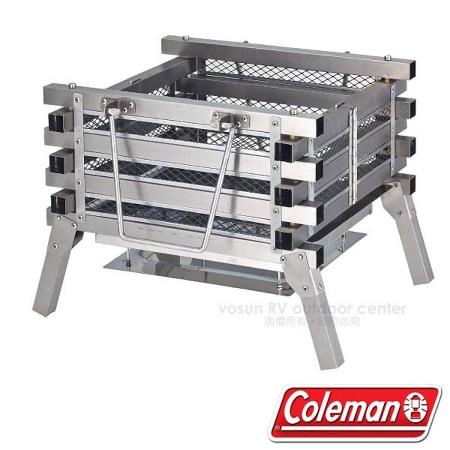 【美國Coleman】2用變形金剛多功能不鏽鋼焚火台/烤肉爐架(附燒烤網+收納袋)/CM-23233✿30E010